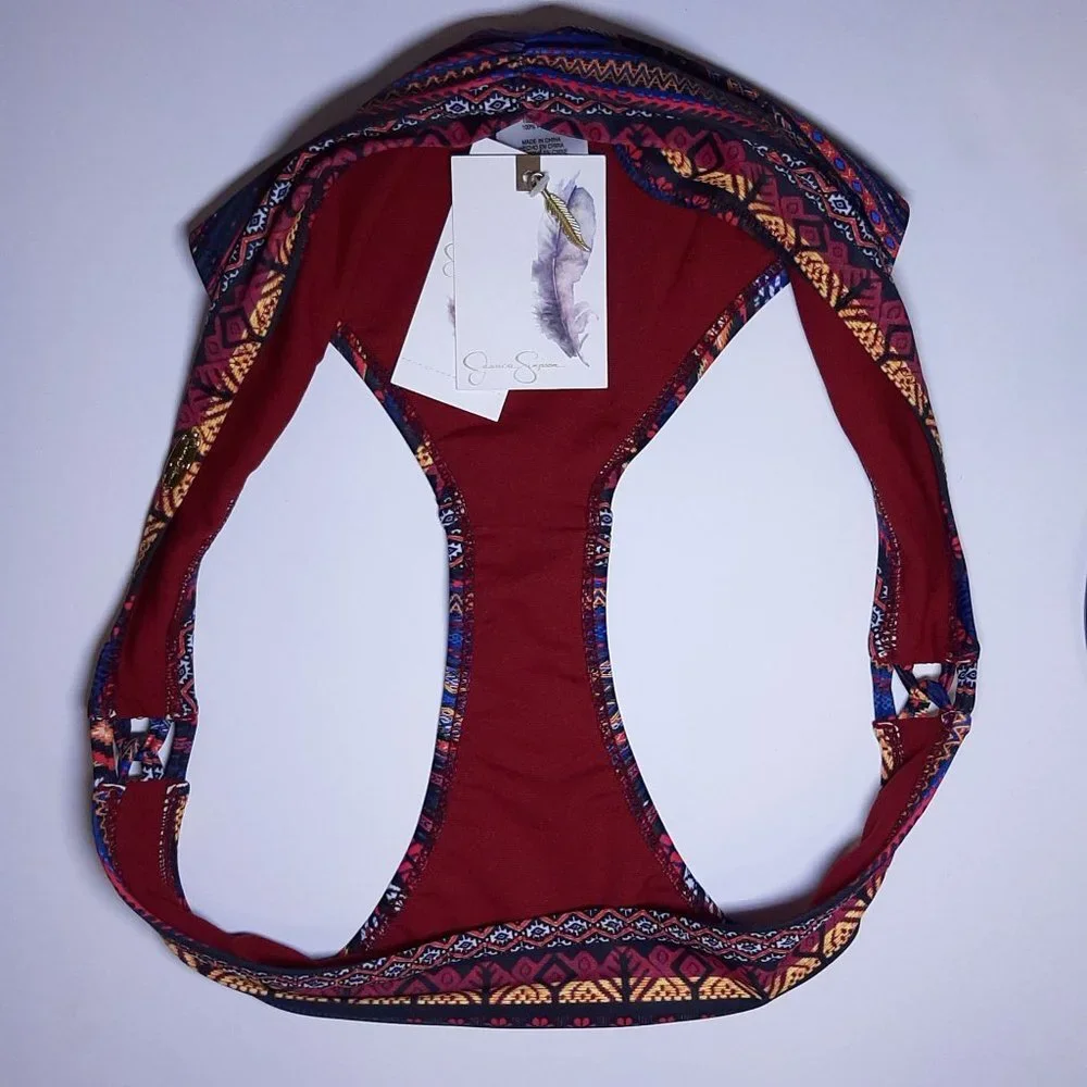 NEW Jessica Simpson Cherokee Queen Spice Bikini Bottom Womens Size Large Red - Picture 9 of 12